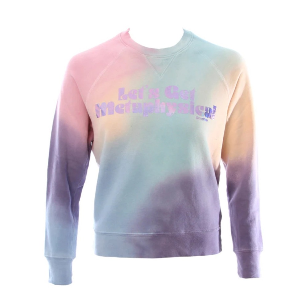 MOTHER The Champ Crop Sweatshirt Lets Get Metaphysical Tie Dye Medium